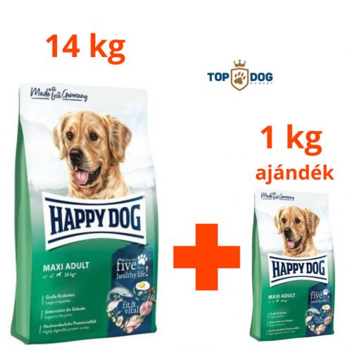 Happy Dog  Fit&Well Maxi Adult 14+1kg ajándékba