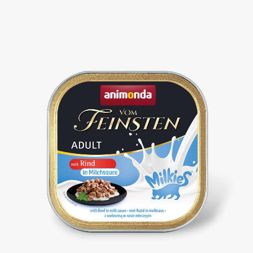 Animonda Vom Feinsten Adult mit Milkies-Sauce mit Rind in Milchsauce - nedvestáp (marha, tejszínes szósszal) macskák részére (100g)