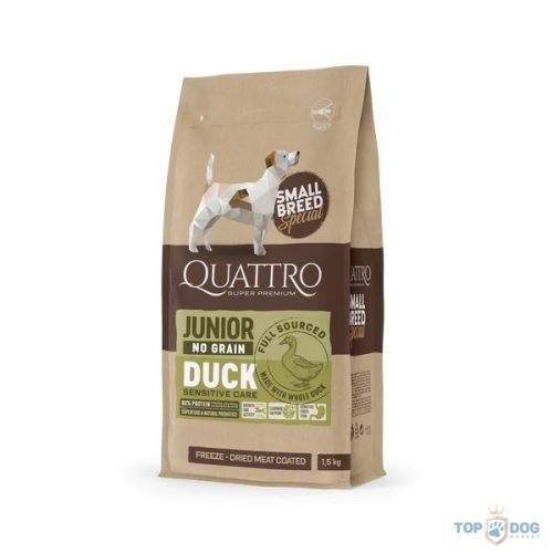 QUATTRO HYPOALLERGENIC SMALL BREED JUNIOR DUCK KUTYATÁP 1,5kg