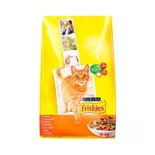 FRISKIES 10kg marha ,csirkével és zöldségekkel száraz eledel felnőtt macskáknak