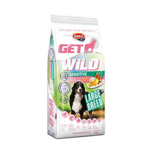 Panzi GetWild 15kg Adult LARGE BREED Sensitive Lamb (chicken&wheat free)