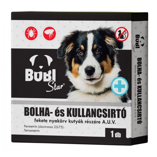 Bobi Star Bolha és kullancsírtó nyakörv fekete 65cm 