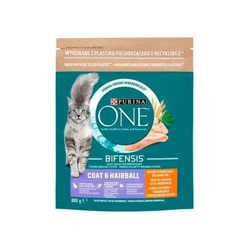 PURINA ONE 800gr Coat & Hairball csirke