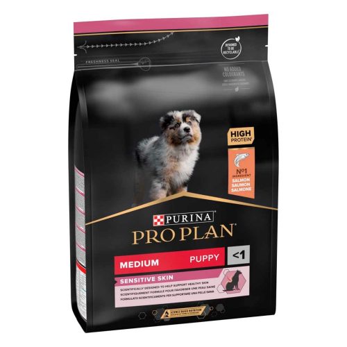 Purina PRO PLAN Medium Puppy SENSITIVE SKIN lazacban gazdag száraz kutyaeledel 12kg