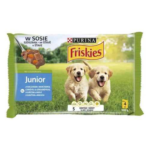 Friskies Junior 4x100gr nedveseledel csirke-sárgarépa szószos