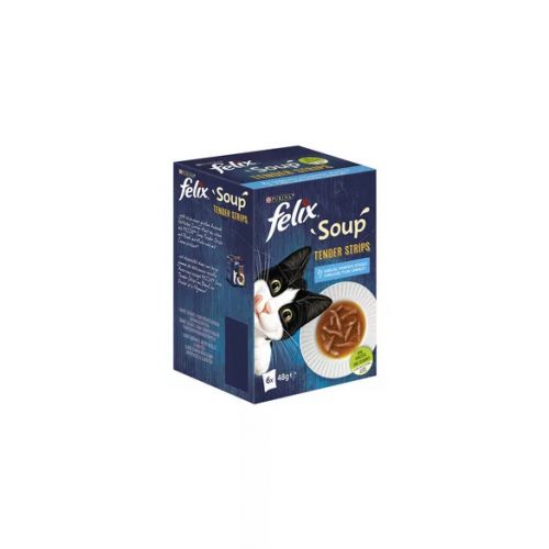 Felix Soup Tender Strips alutasak macskáknak halas 6 x 48 g