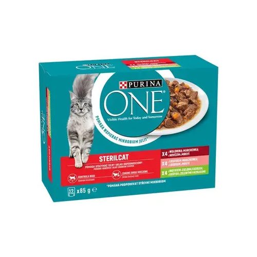 PURINA ONE STERILCAT marhával/lazaccal/pulykával nedves macskaeledel 12*85gr