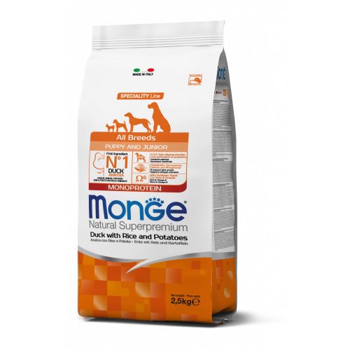 Monge Dog Speciality Line 12 kg Puppy All Breeds Kacsa, rizs & burgonya Monoprotein