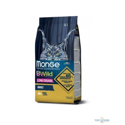 Monge BWild Low Grain Cat 1,5 kg Mezei Nyúl - Adult