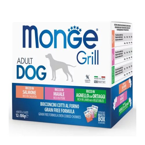 Monge Grill 12x100g Lazac sertés bárány