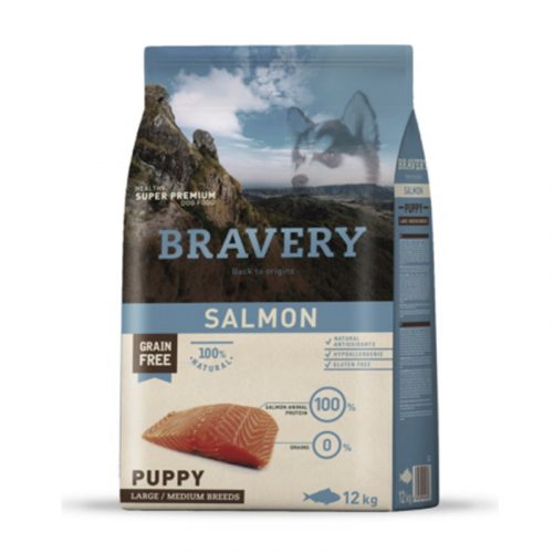 Bravery Medium/Large Puppy Salmon 12kg