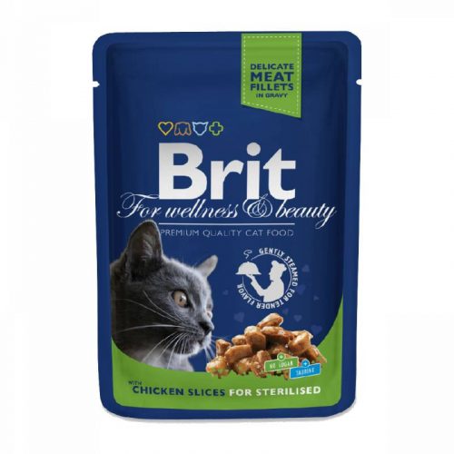 Brit Premium Cat Sterilized csirkeszeletekkel alutasakos 100g