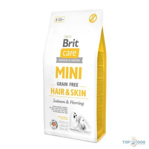 Brit Care Hypoallergenic Grain Free Mini Hair and Skin Lazac & Hering 2 kg (szőrápolást igénylő kutyáknak)