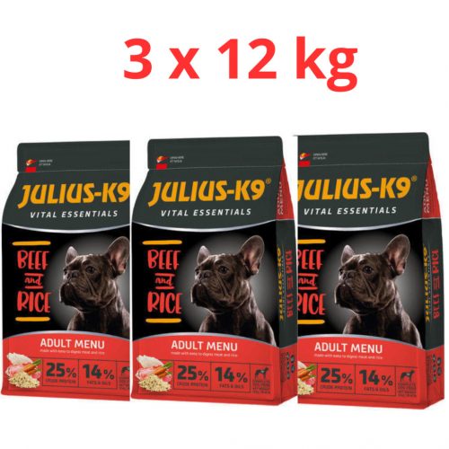 Julius K-9 Vital Essentials Adult Beef & Rice 3x12kg