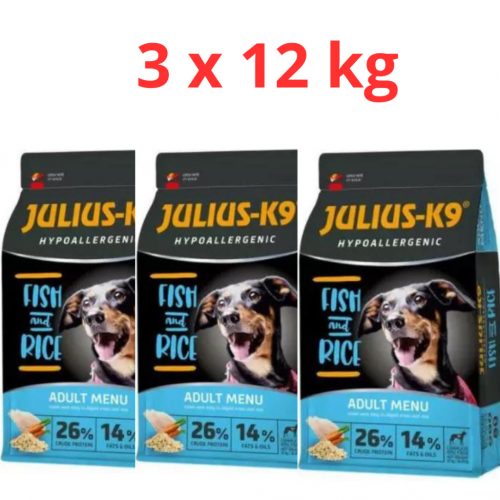 Julius K-9 Adult Hypoallergenic Fish & Rice 3x12kg