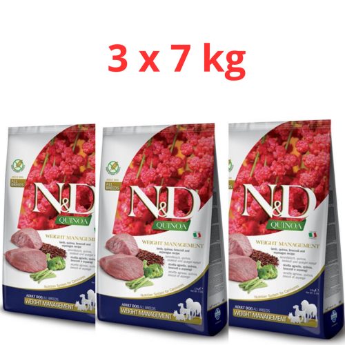 N&D Quinoa Dog Weight Management Medium/Maxi 3x7kg